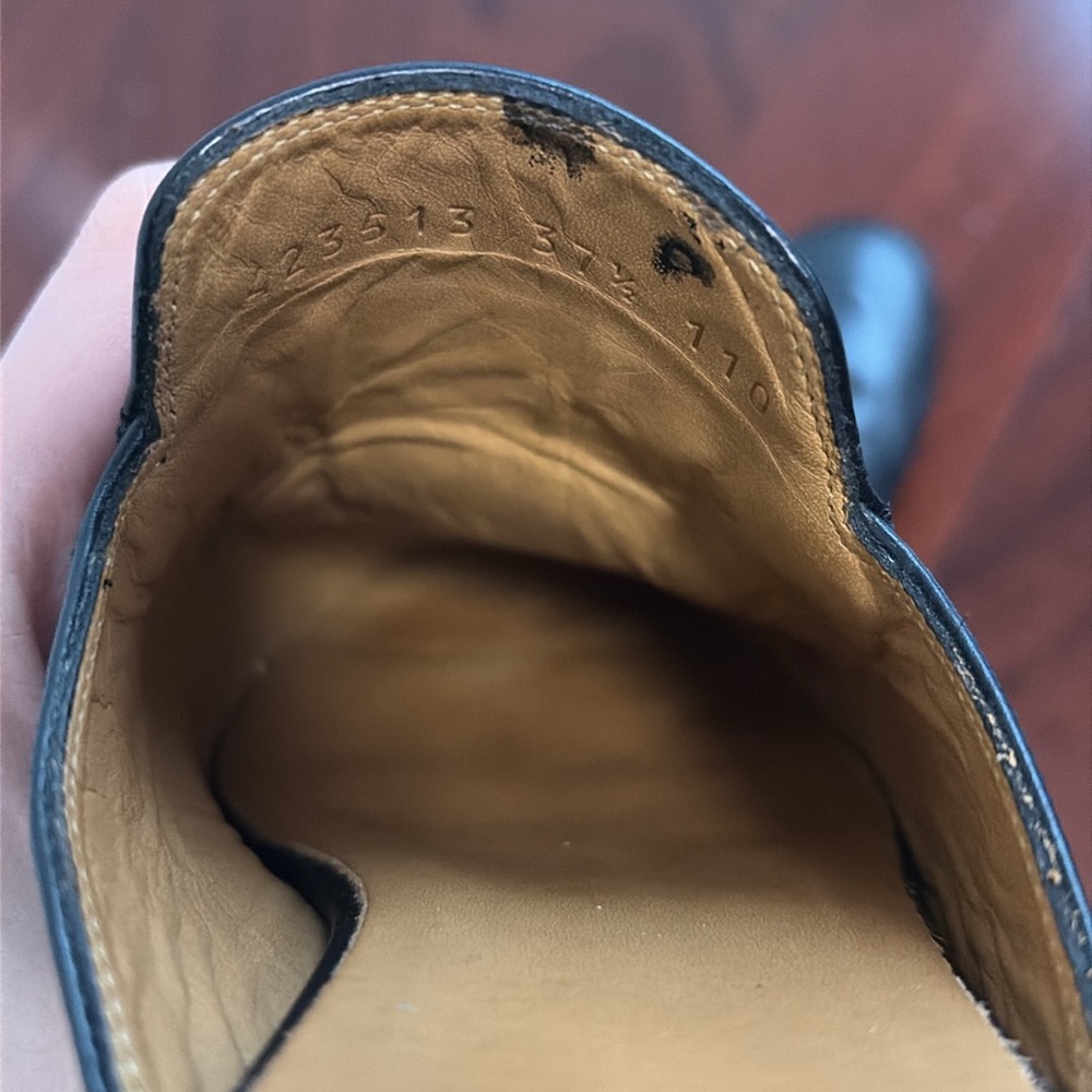 Gucci black flat mules gold hardware size 7.5 - Picture 10 of 12